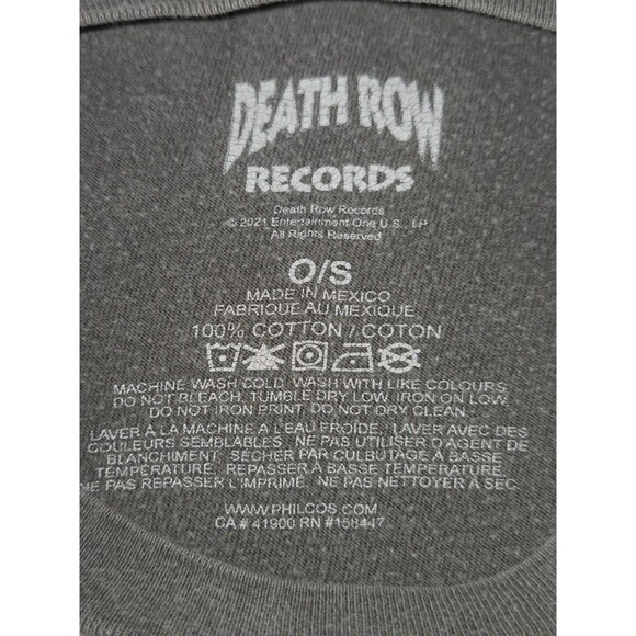 Death Row Records Mens Gray Death Row Front Print Tee 2021. Chest 46" Maybe XL? - Picture 4 of 5